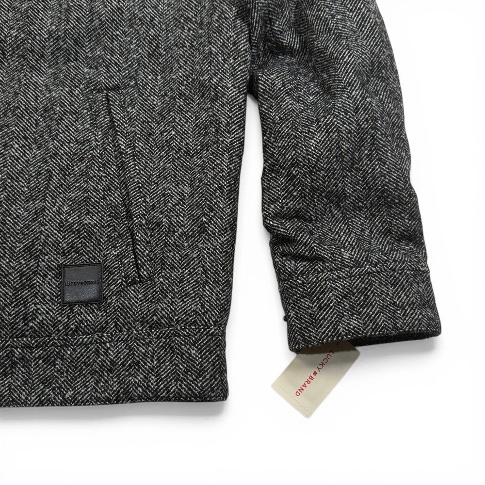 Lucky Brand Jasper Chevron Jacket Men XL Herringbone Black Corduroy Collar NWT - Picture 11 of 16